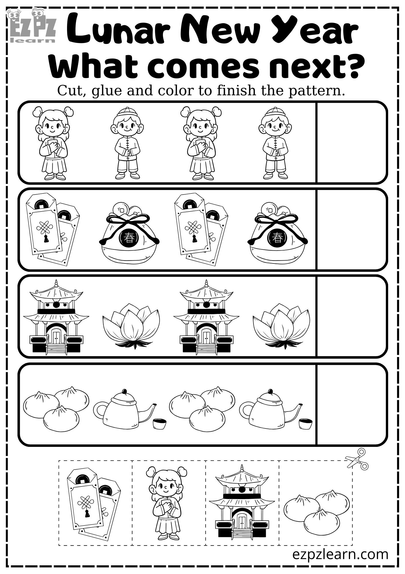 Lunar Chinese New Year And Tet What Comes Next Coloring Activity Number 2 For Kids Ezpzlearn Lunar Chinese New Year And Tet What Comes Next Coloring Activity Number 2 For Kids Ezpzlearn
