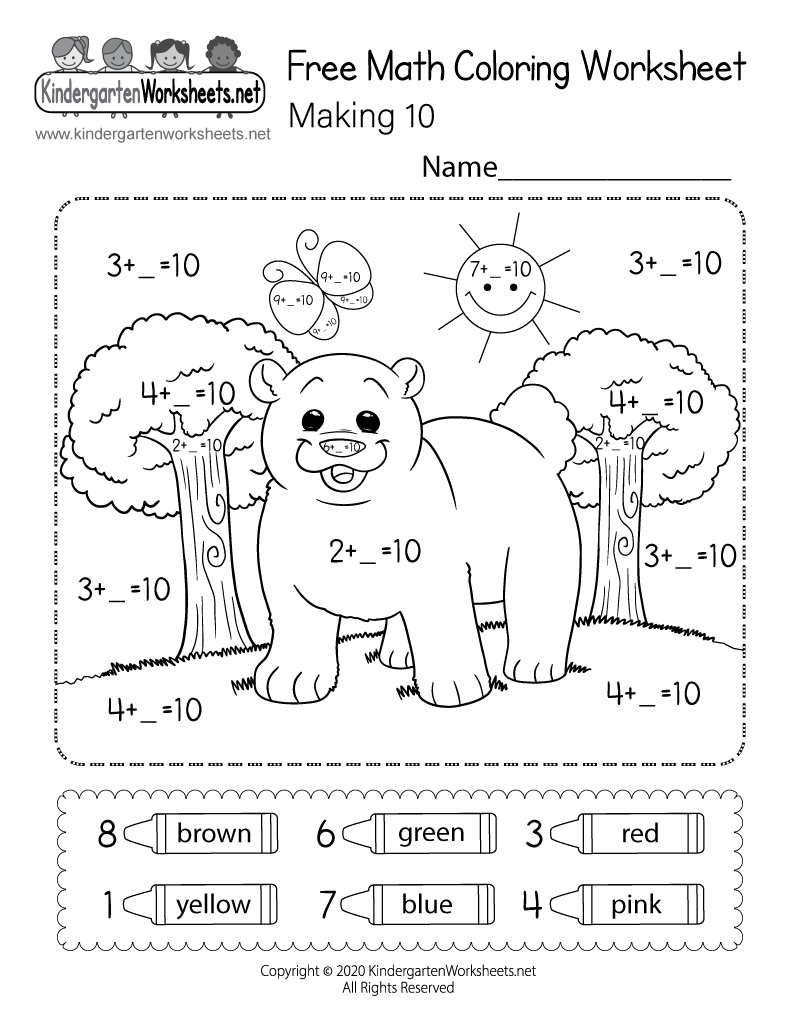 Color By Addition Worksheet Free Printable Digital PDF