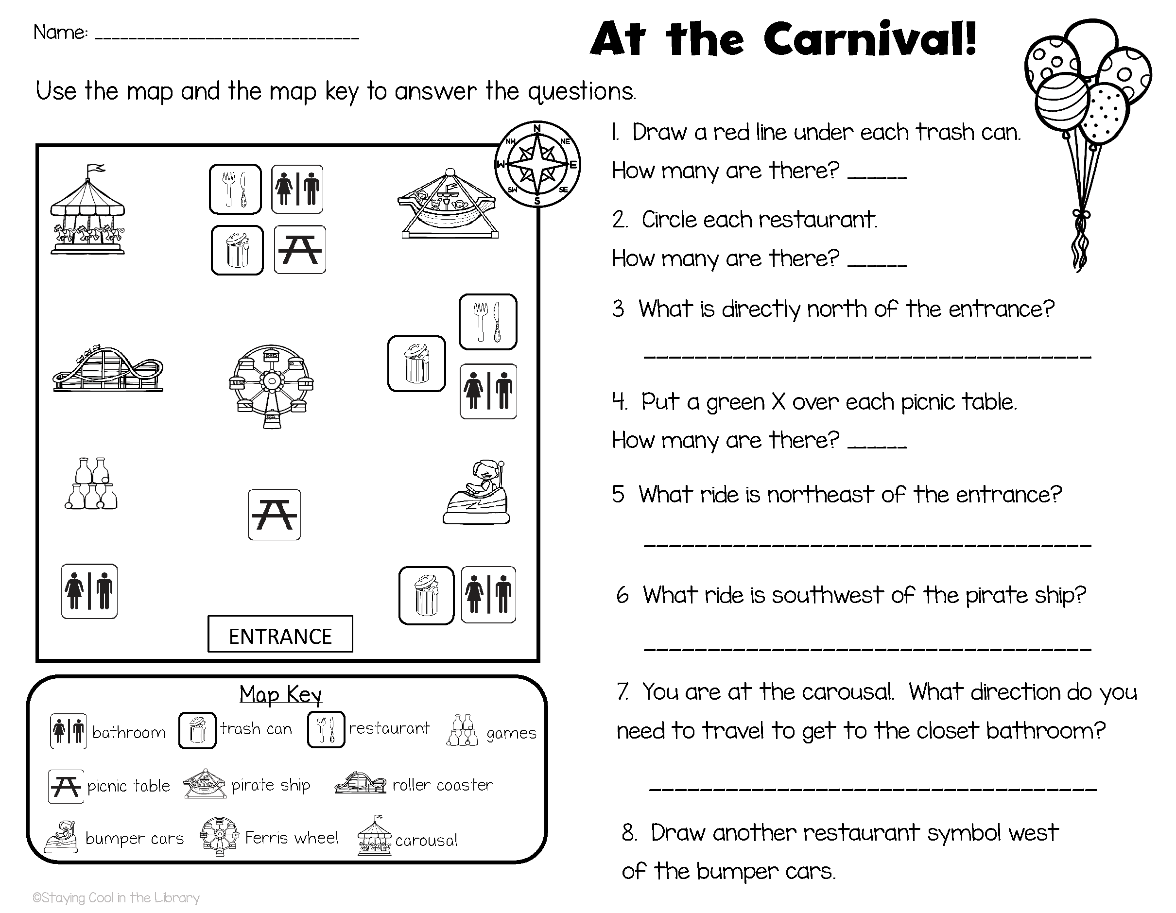 Map Skills Printables And Worksheets Make Your Own Map Staying Cool In The Library