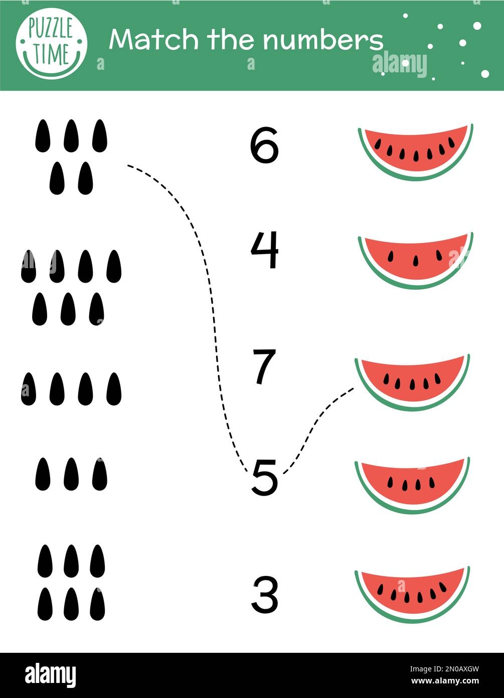 Matching Game With Watermelon Slice And Seeds Summer Math Activity For Preschool Children Tropical Counting Worksheet Educational Printable With Cu Stock Vector Image Art Alamy Matching Game With Watermelon Slice And Seeds Summer Math Activity For Preschool Children Tropical Counting Worksheet Educational Printable With Cu Stock Vector Image Art Alamy