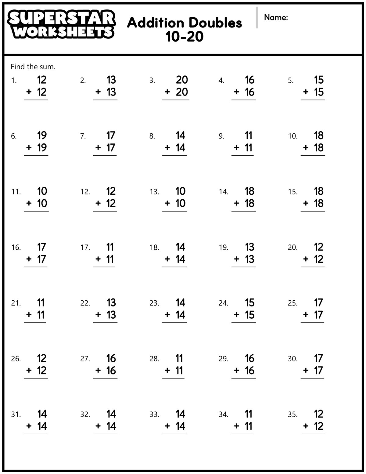 Math Worksheets Superstar Worksheets