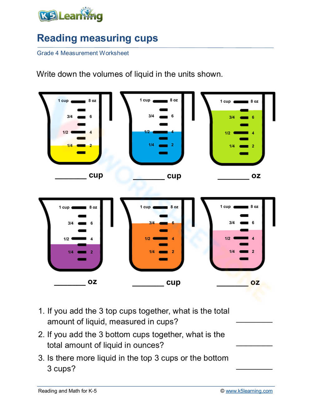Measuring Liquid Volume Worksheets Printable Measuring Liquid Volume Worksheets Printable