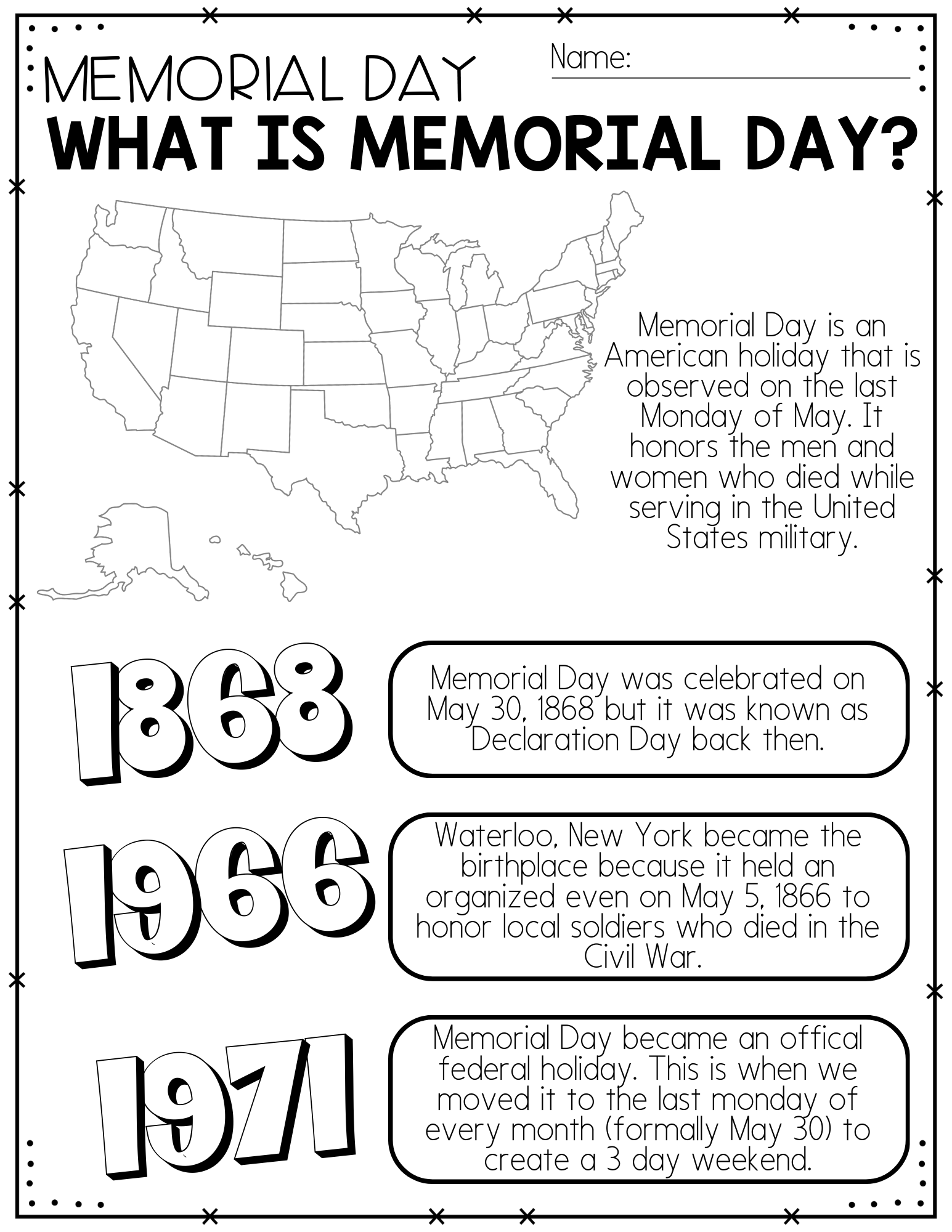 Memorial Day Printables Teaching Mama