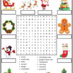 Merry Christmas Vocabulary Word Search And Match The Words Activity For Kids Ezpzlearn