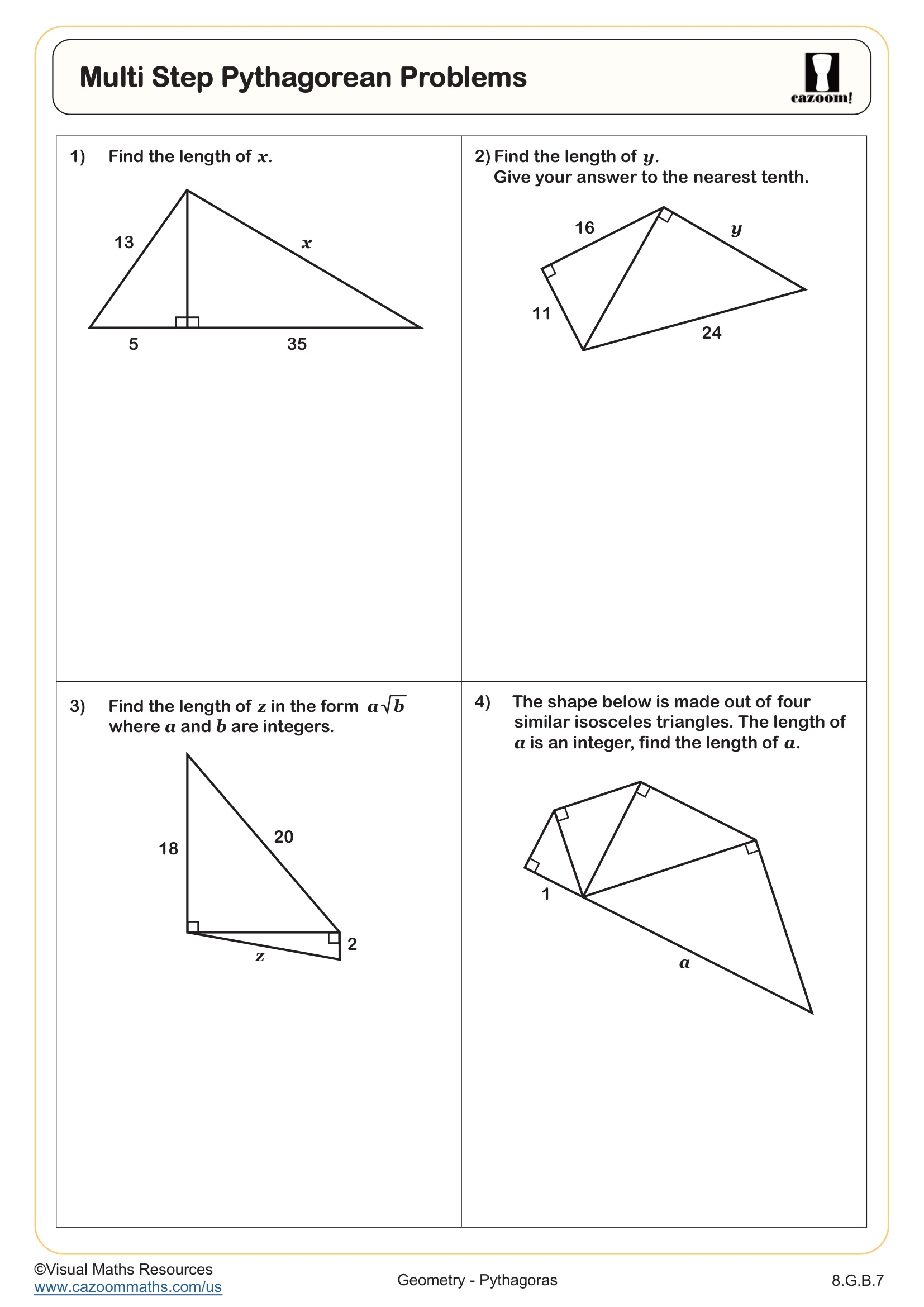 Middle School Pythagorean Theorem Worksheets PDF Printable Worksheets Cazoom Math Middle School Pythagorean Theorem Worksheets PDF Printable Worksheets Cazoom Math