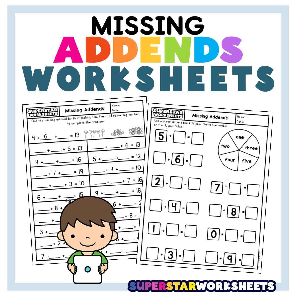 Missing Addend Worksheets Superstar Worksheets