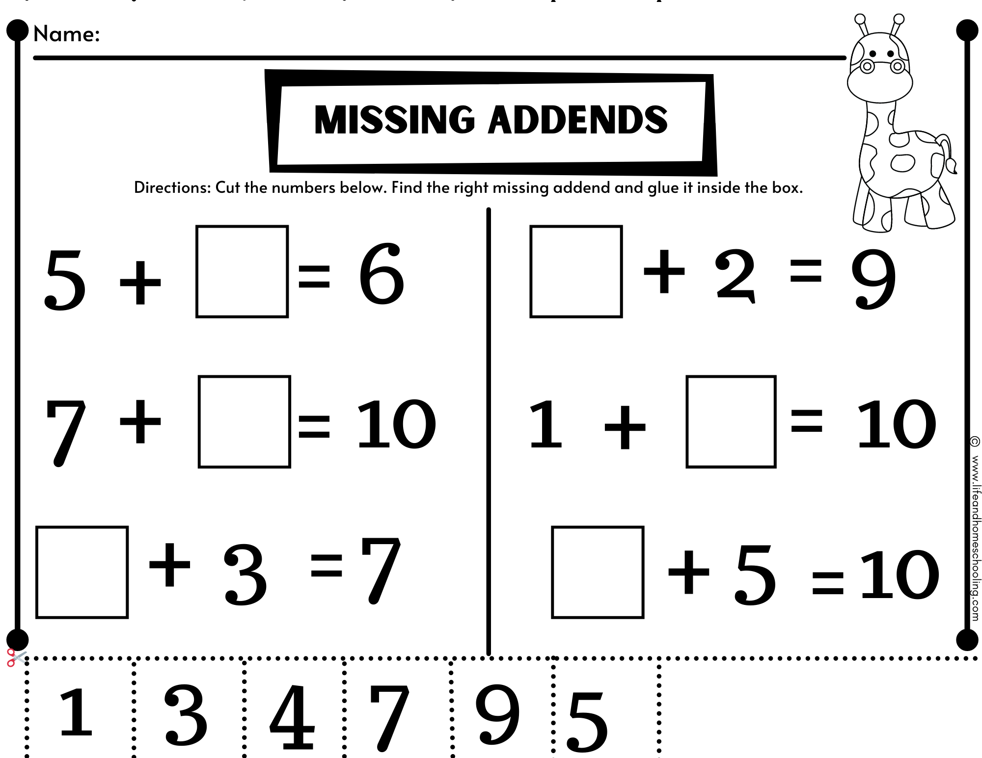 Missing Addends Made By Teachers