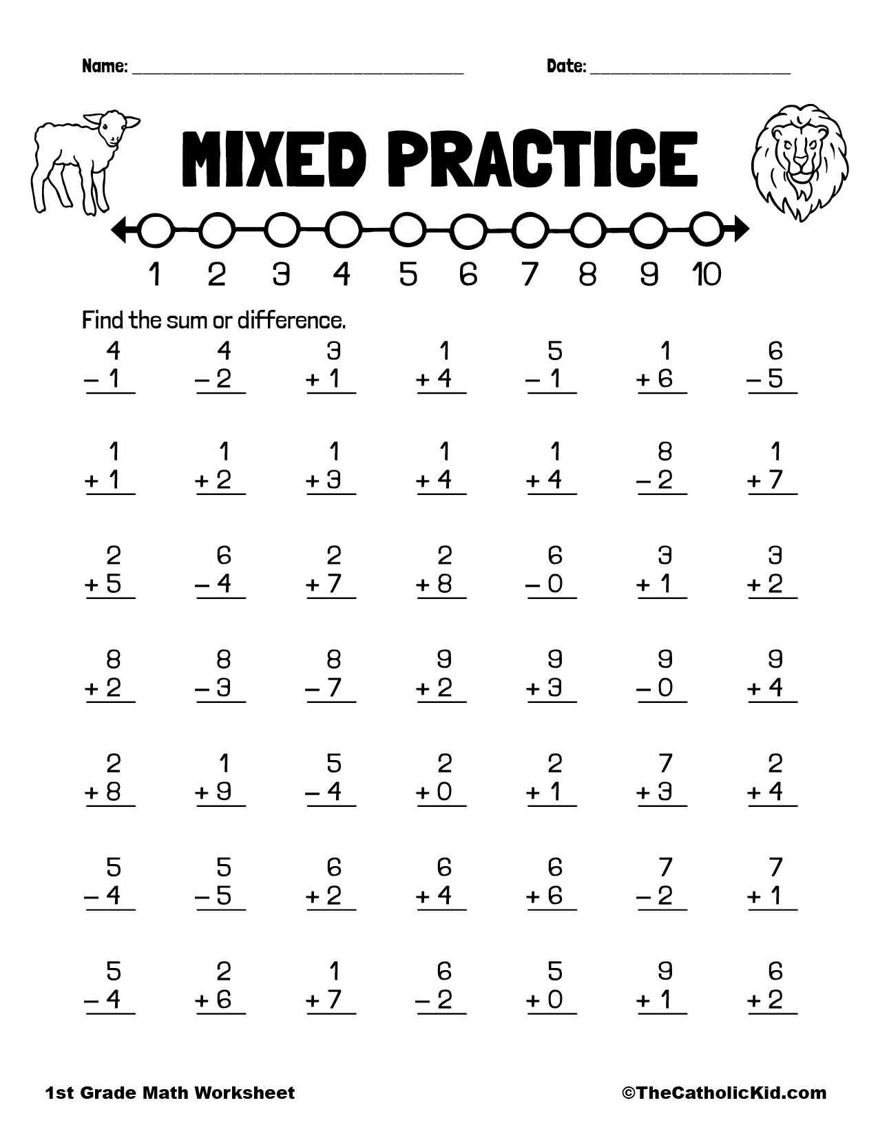 Mixed Addition Subtraction Practice TheCatholicKid Mixed Addition Subtraction Practice TheCatholicKid