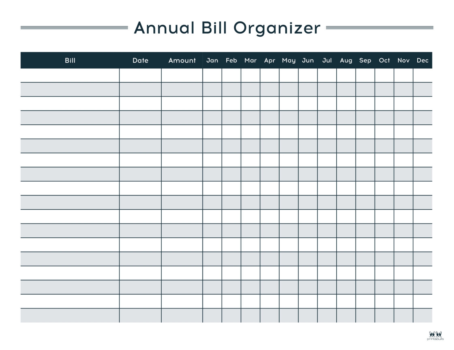 Monthly Bill Organizer Printable Free Worksheets Library