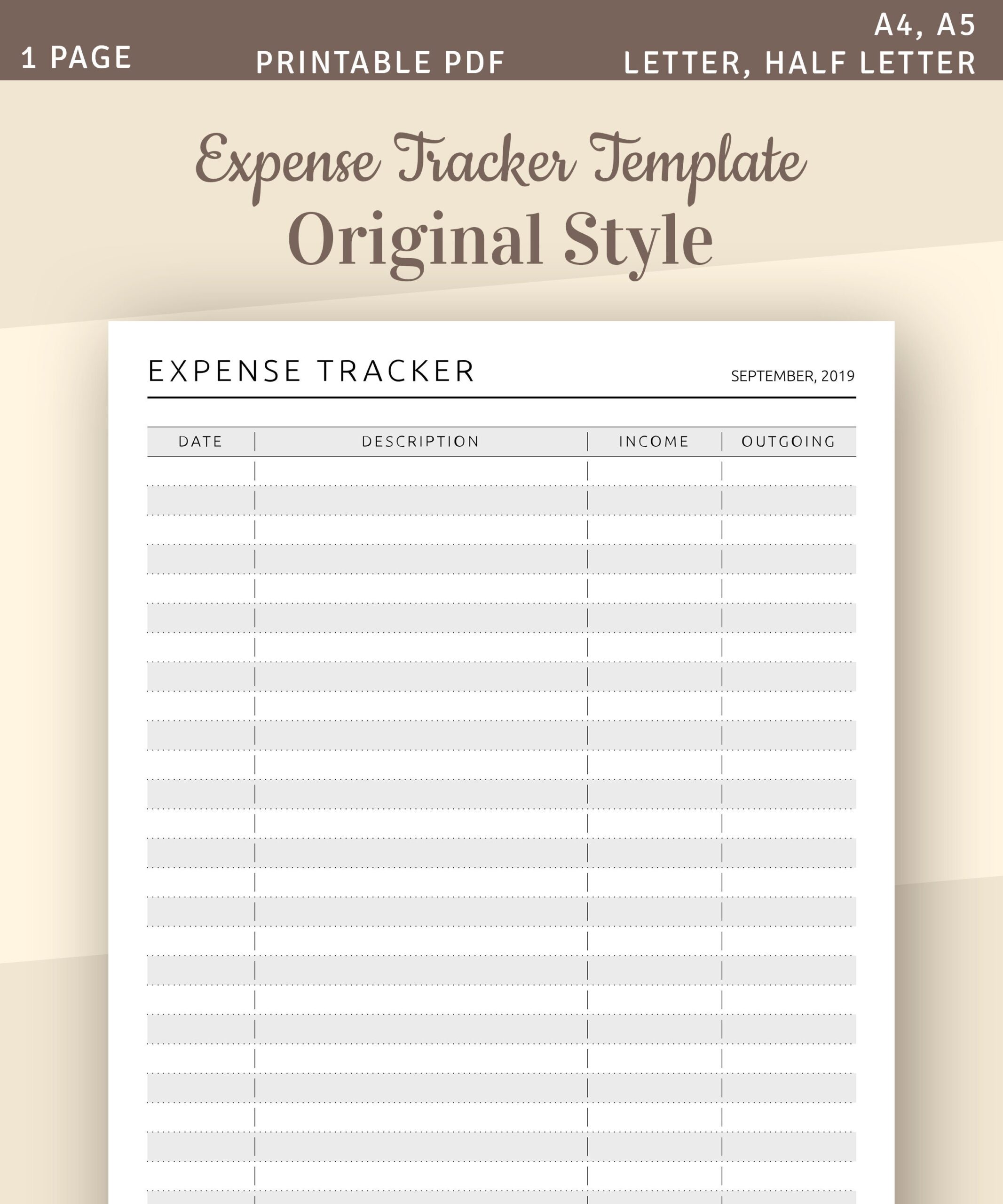 Monthly Expense Tracker Template Printable Budget Organizer A4 A5 Letter Half Letter PDF Etsy