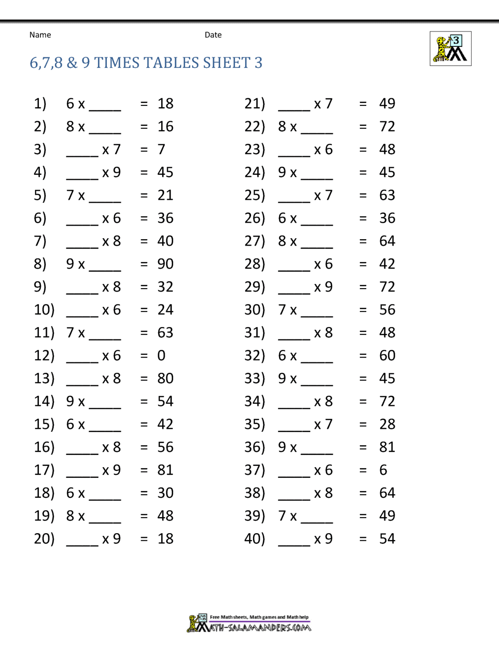 3 Digit By 3 Digit Multiplication Worksheets Exam Math Multiplication Made By Teachers