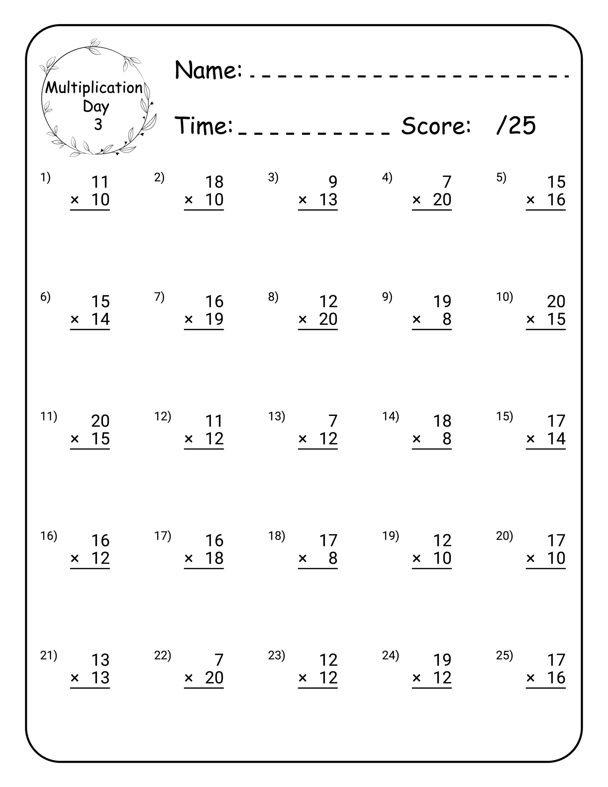 Multiplication Math Workbook For Grade 5 100 Practice Pages 100 Day Multiplication Worksheet Made By Teachers 5th Grade Math Worksheets For Free ArgoPrep