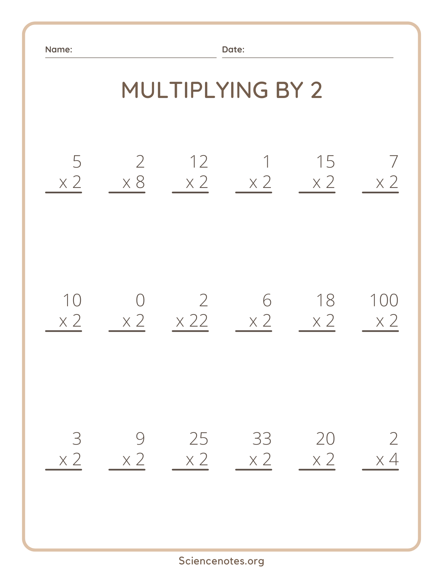 Multiplication Worksheets Multiplication Worksheets