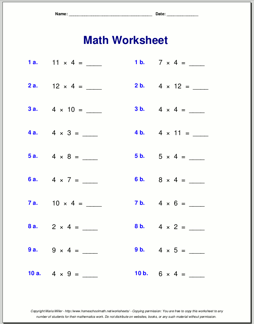 Multiplication Worksheets For Grade 3 Multiplication Worksheets For Grade 3