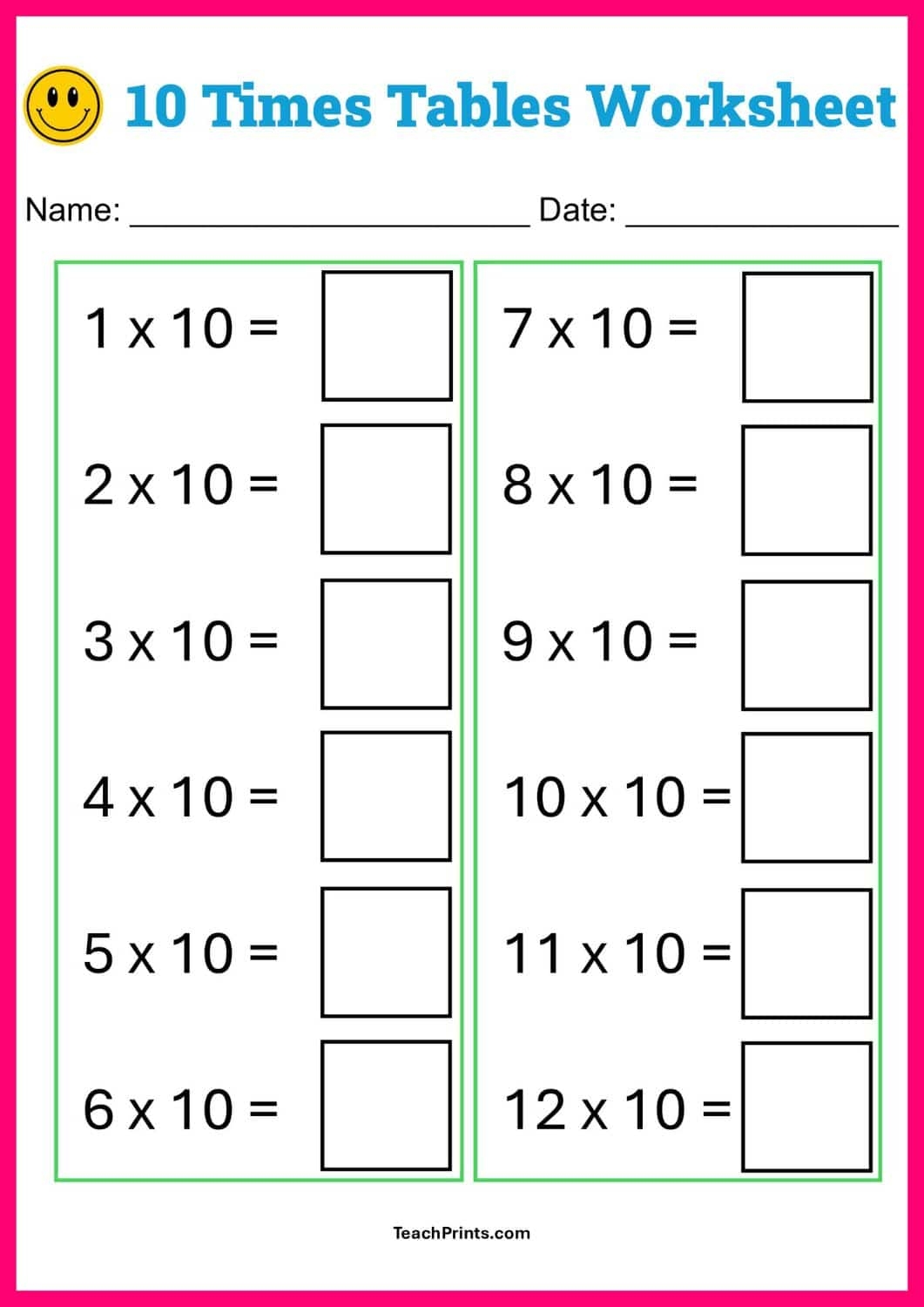 Multiplication Worksheets Free Printables Teach Prints
