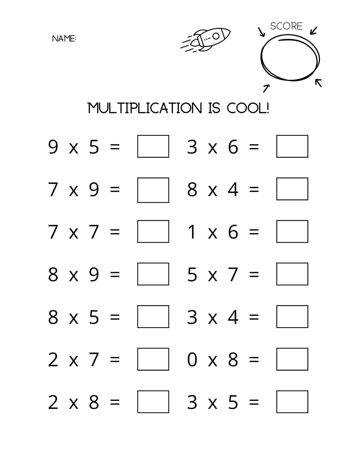 MULTIPLICATION WORKSHEETS PRINTABLES WonkyWonderful