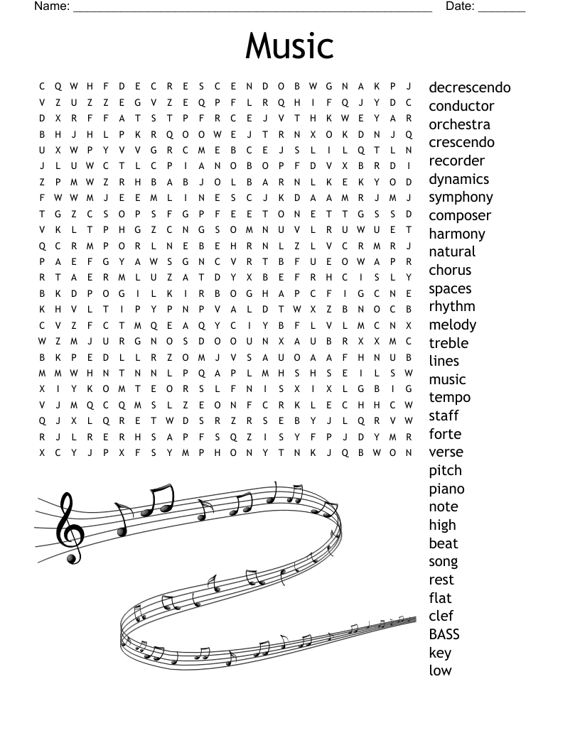 Music Theory Crossword WordMint