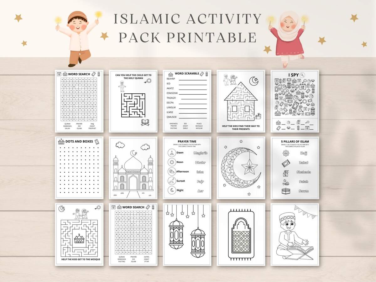 Muslim Kids Worksheet Etsy