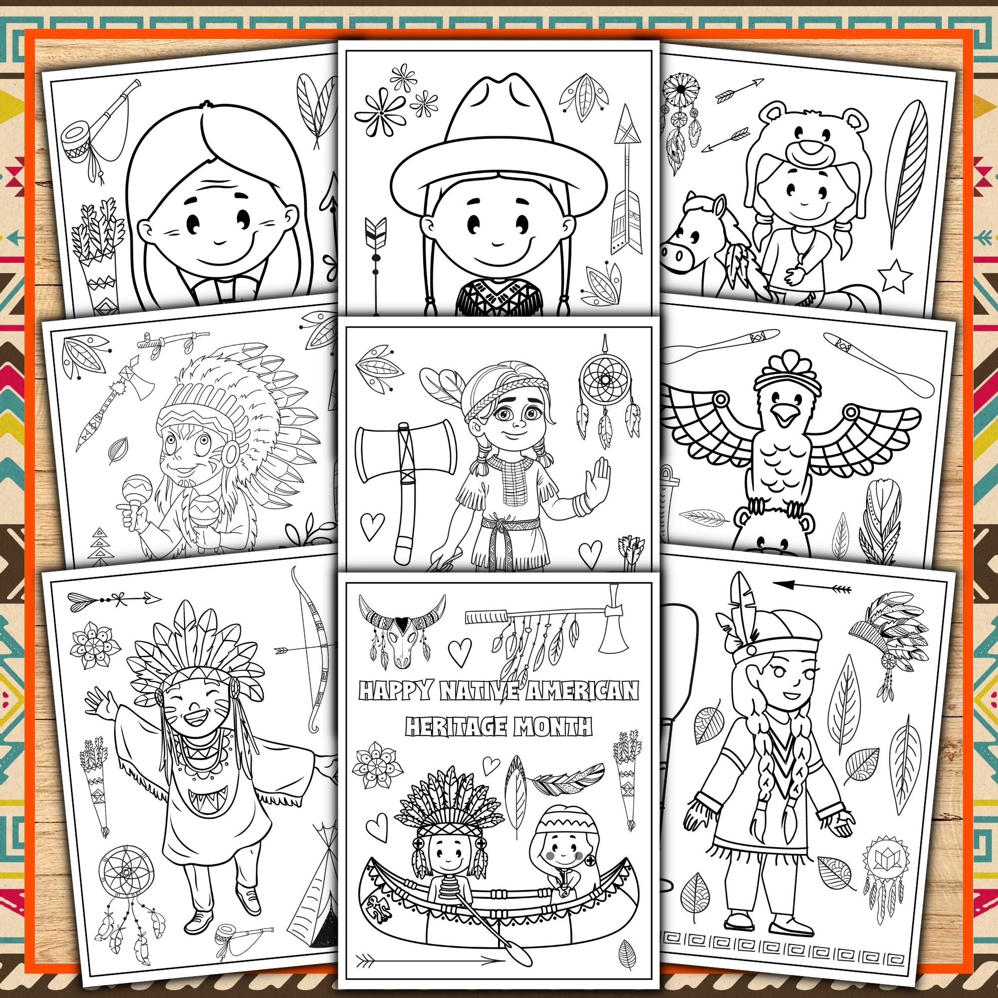 Native American Heritage Month Coloring Pages November Activities Worksheets Classful