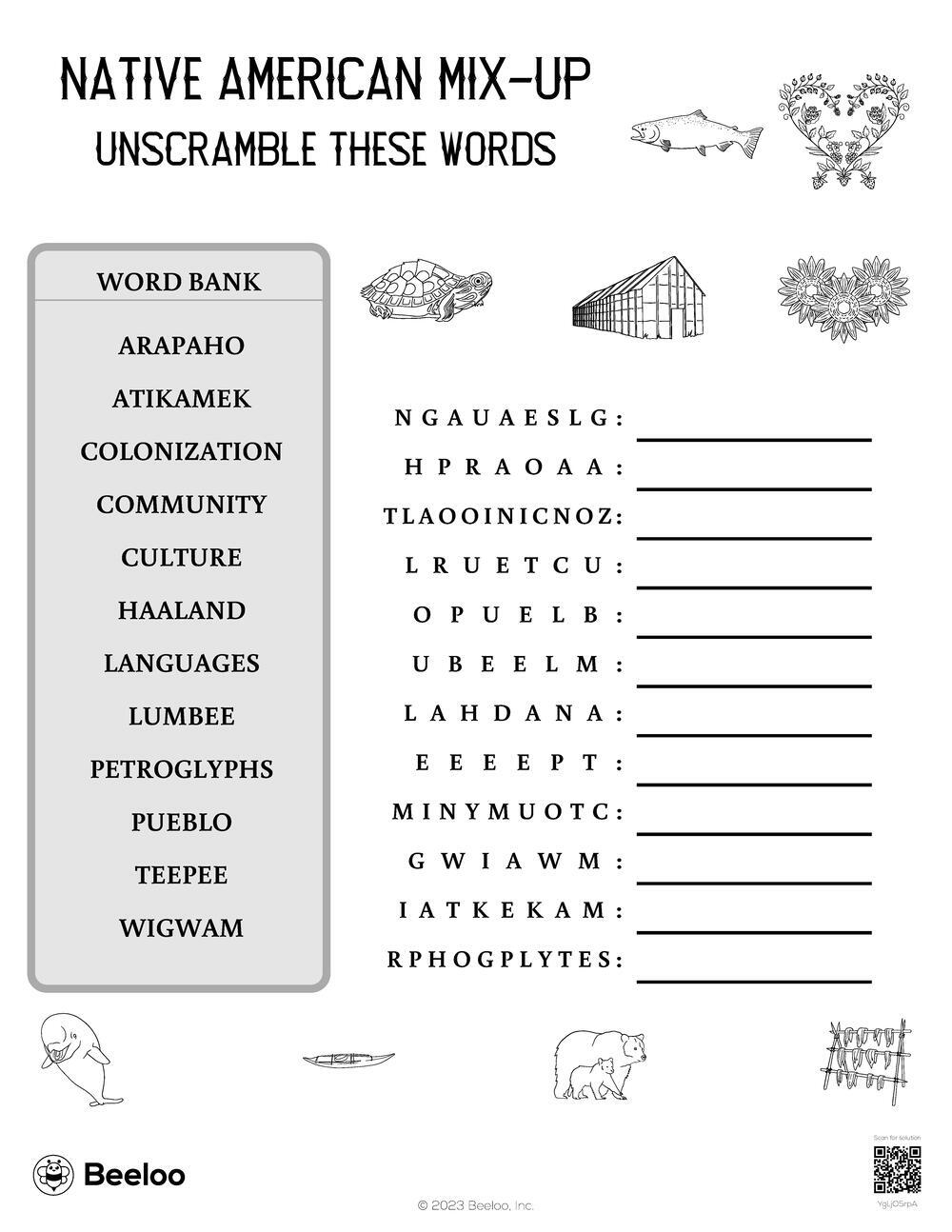 Native American Mix Up Beeloo Printable Crafts And Activities For Kids