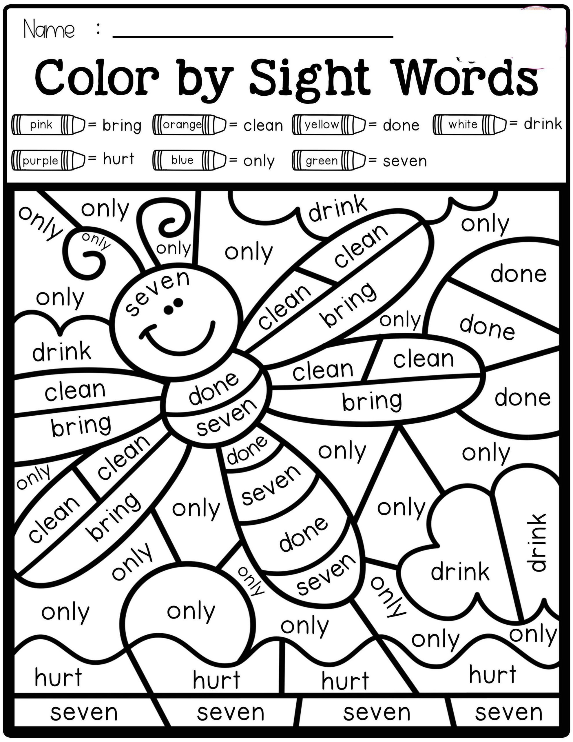 New Free Color Words Worksheets 123 Worksheets
