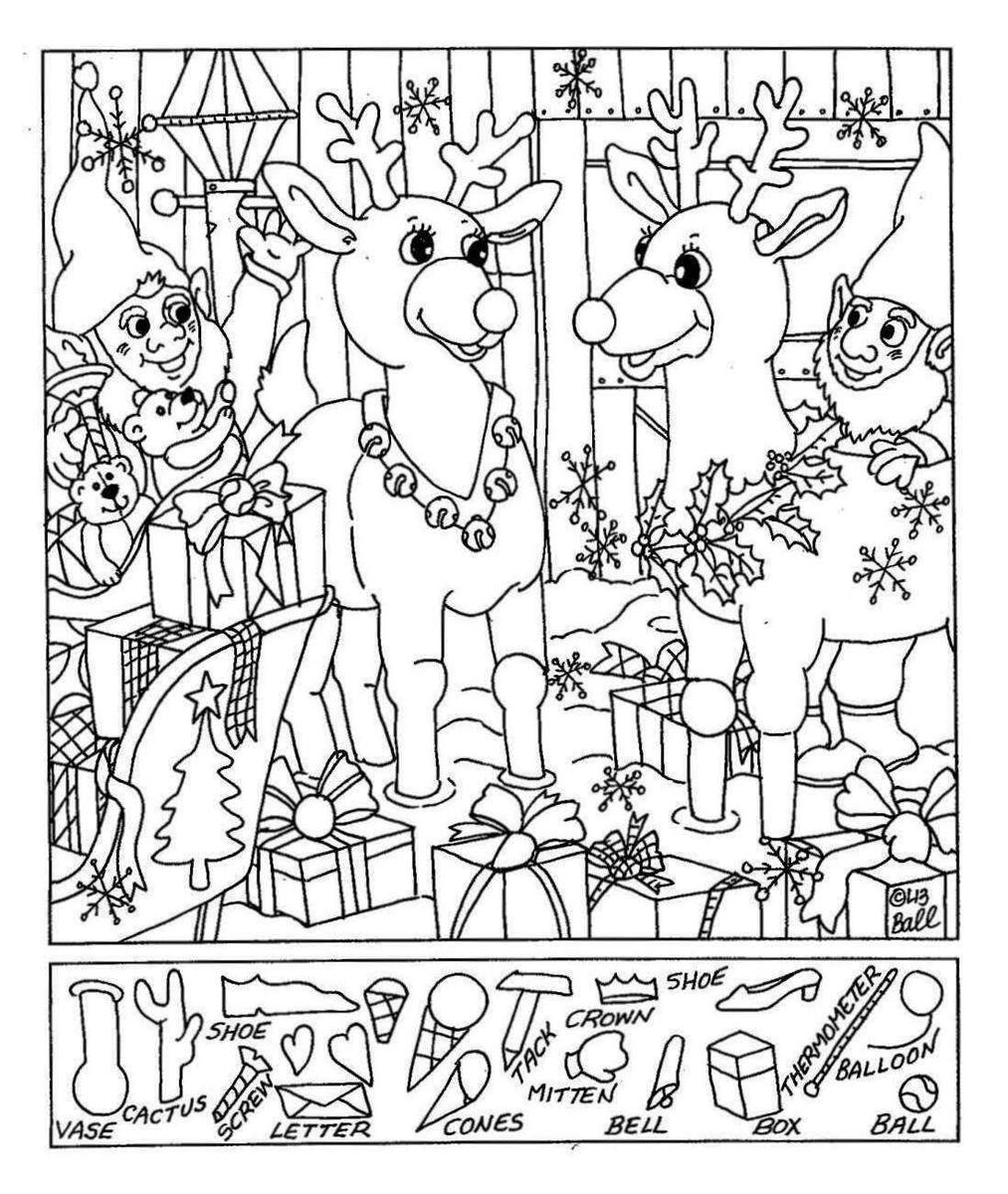 New Year S Day Hidden Picture Puzzle Coloring Page B00 New Year S Day Hidden Picture Puzzle Coloring Page B00