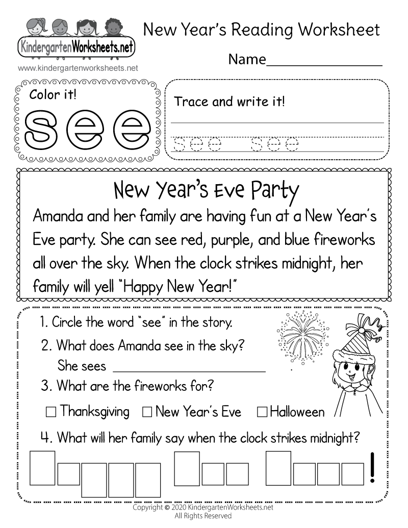 New Year S Reading Worksheet Free Printable Digital PDF New Year S Resolution Free Worksheet Literacy Learn