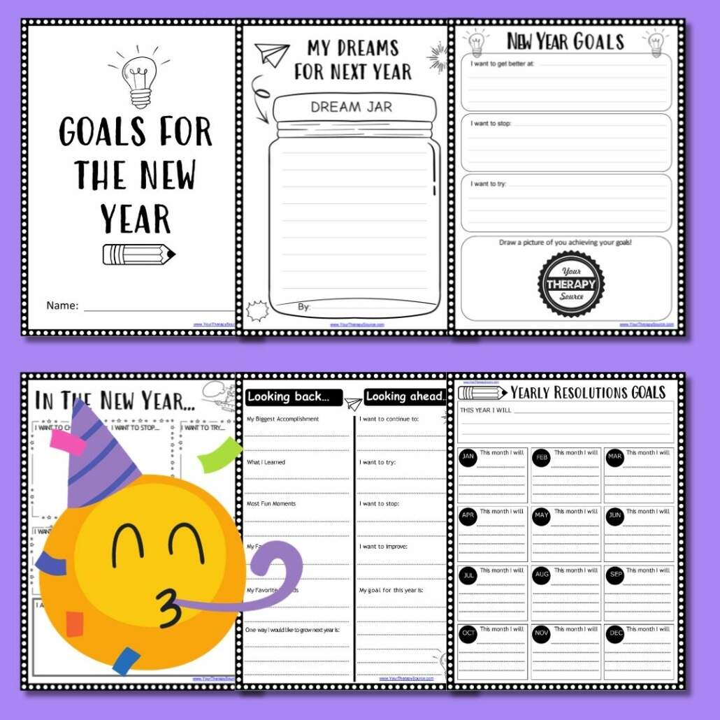 New Year S Resolution Worksheet Free Printable PDF Your Therapy Source