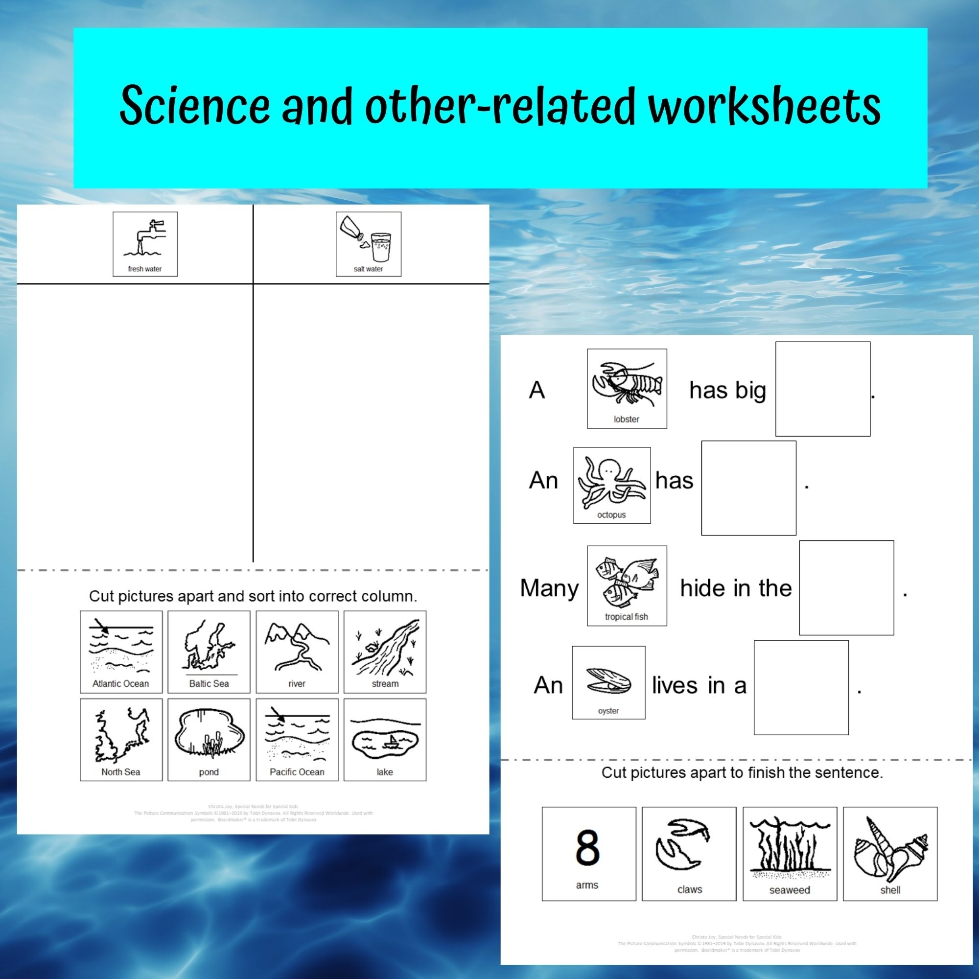 No Prep Ocean Theme For Special Education Free Sample Special Needs For Special Kids Reading A Number Line Worksheets For Special Education PRINT AND DIGITAL Special Needs For Special Kids