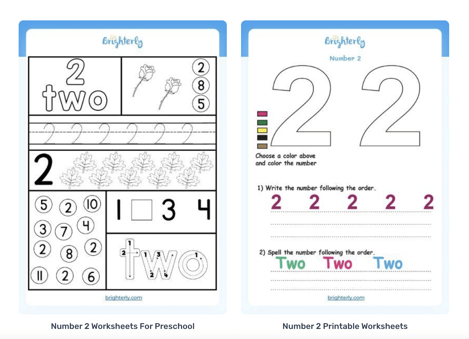 Number 2 Worksheets Math Worksheet Number 2 Coloring Page Free Printable PDF