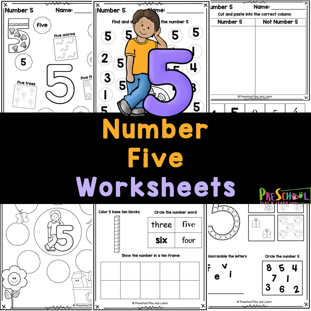 Number 5 Worksheets For Preschoolers Number 5 Worksheets For Preschoolers