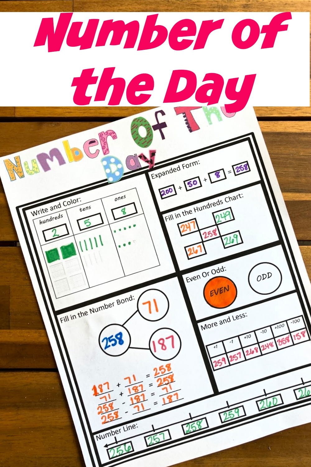 Number Of The Day Worksheet Free Printable Number Of The Day Worksheet Free Printable