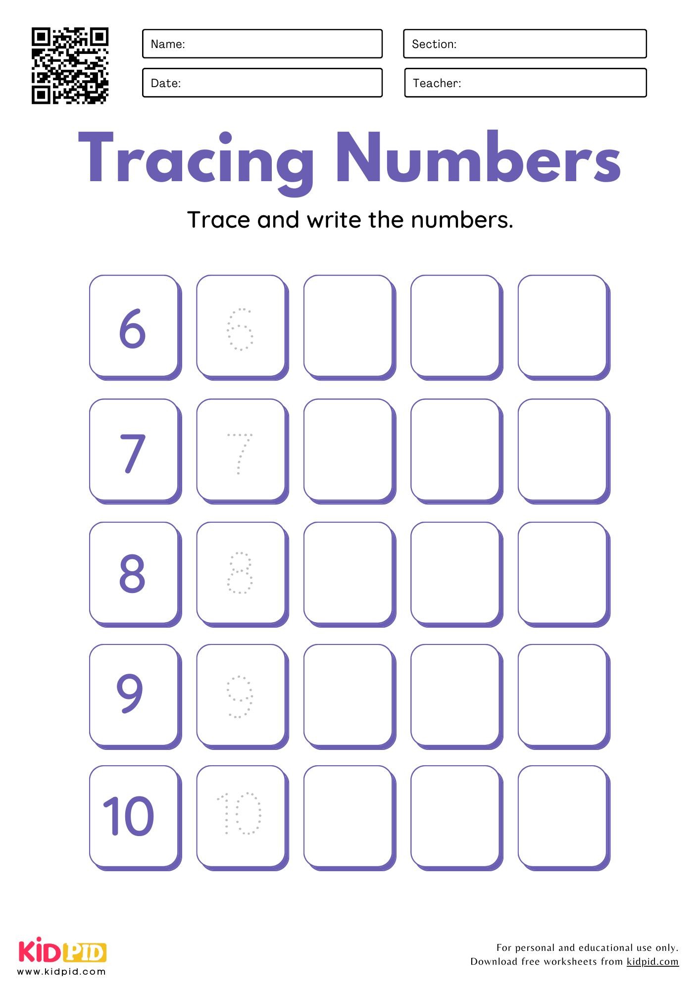 Number Tracing Writing 1 25 Worksheets For Grade 1 Kidpid