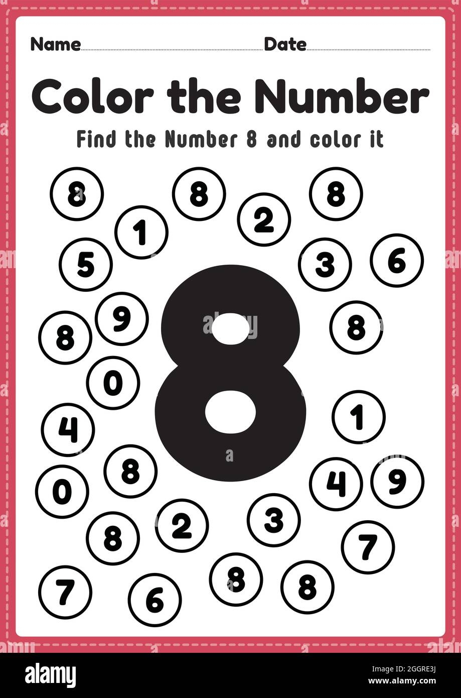Free Printable Number Eight Learning Worksheet For Preschool