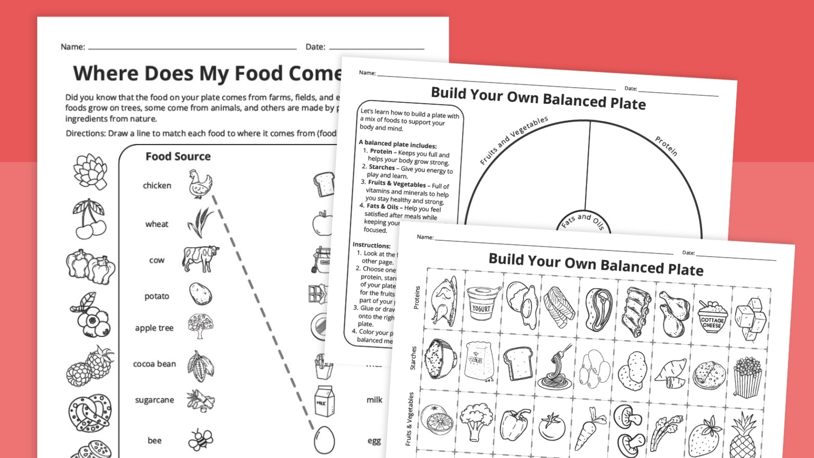 Nutrition Worksheet Bundle Free Printables