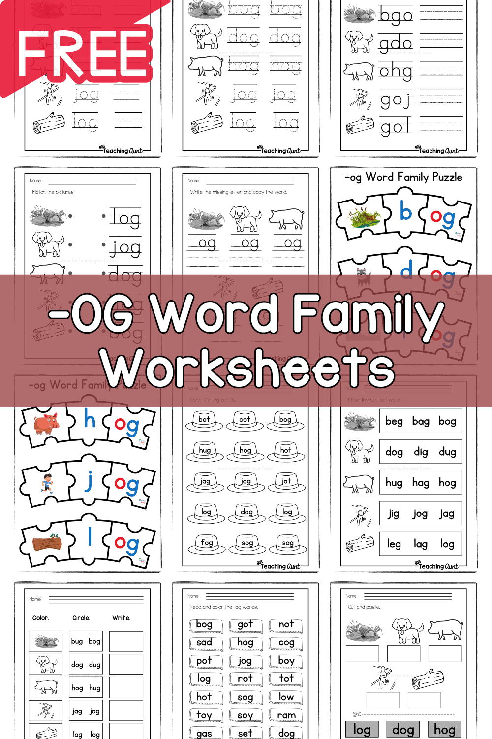 OG Word Family Worksheets The Teaching Aunt