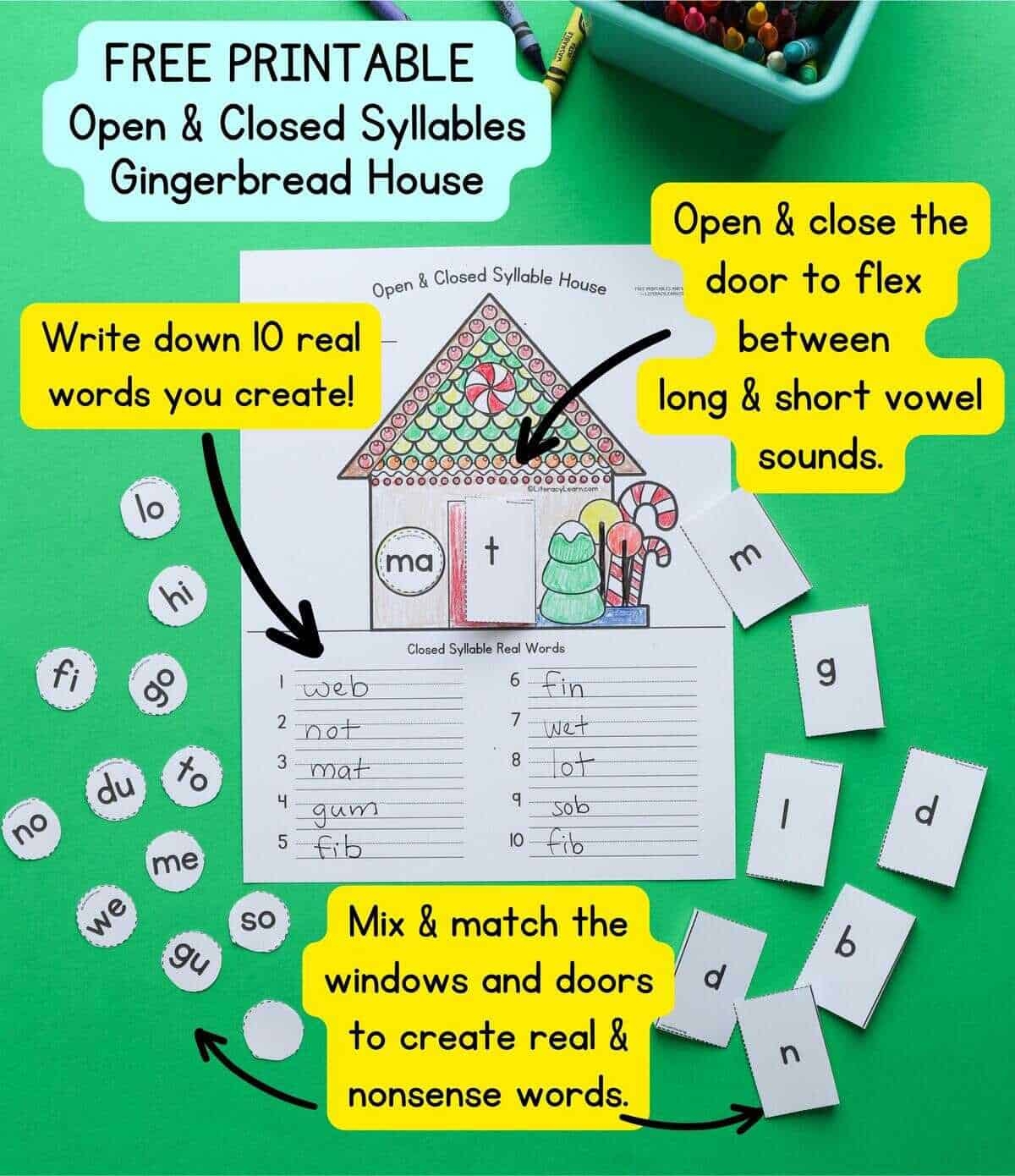 Open Closed Syllable Houses Free Printables Literacy Learn Open Closed Syllable Houses Free Printables Literacy Learn
