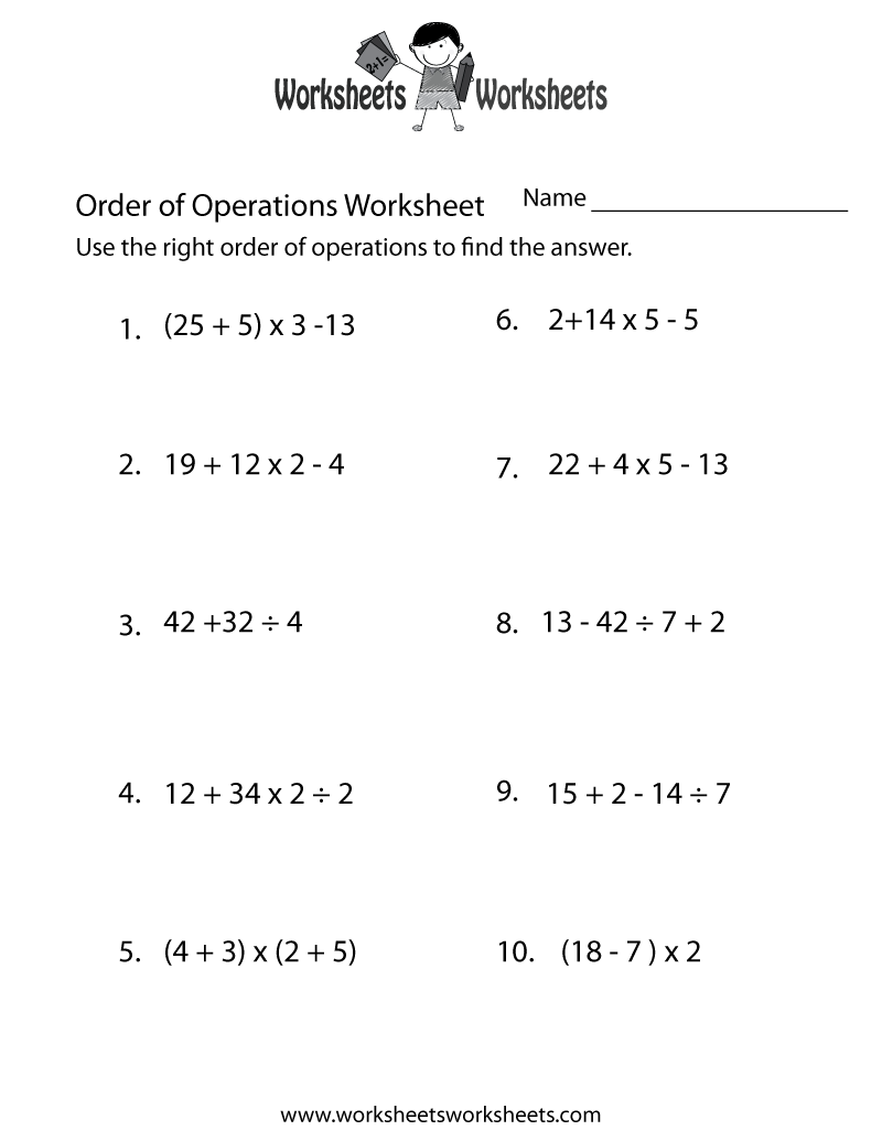 Order Of Operations Practice Worksheet Worksheets Worksheets Order Of Operations With Calculators Worksheet Fun And Engaging 7th Grade PDF Worksheets Cazoom Math