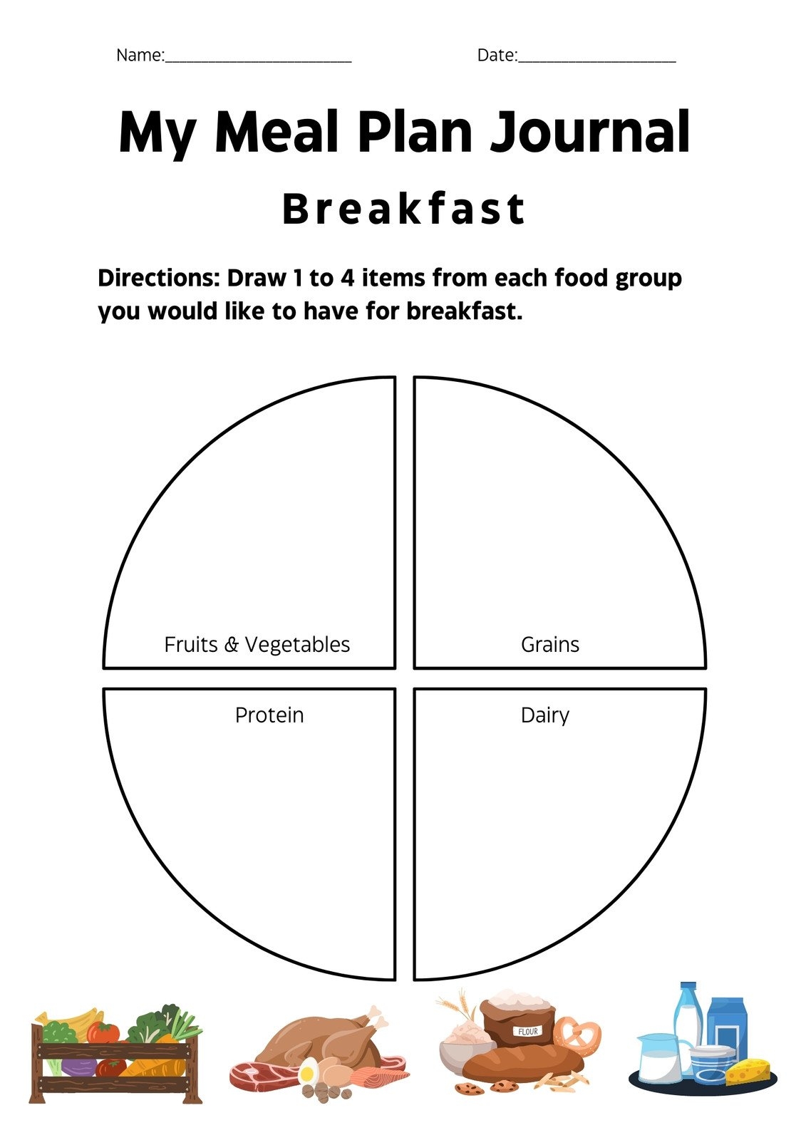 Page 3 Free To Customize And Print Food Worksheet Templates Canva
