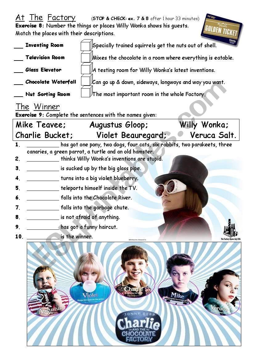 PART 4 4 Charlie The Chocolate Factory Movie Worksheet ESL Worksheet By Agacica