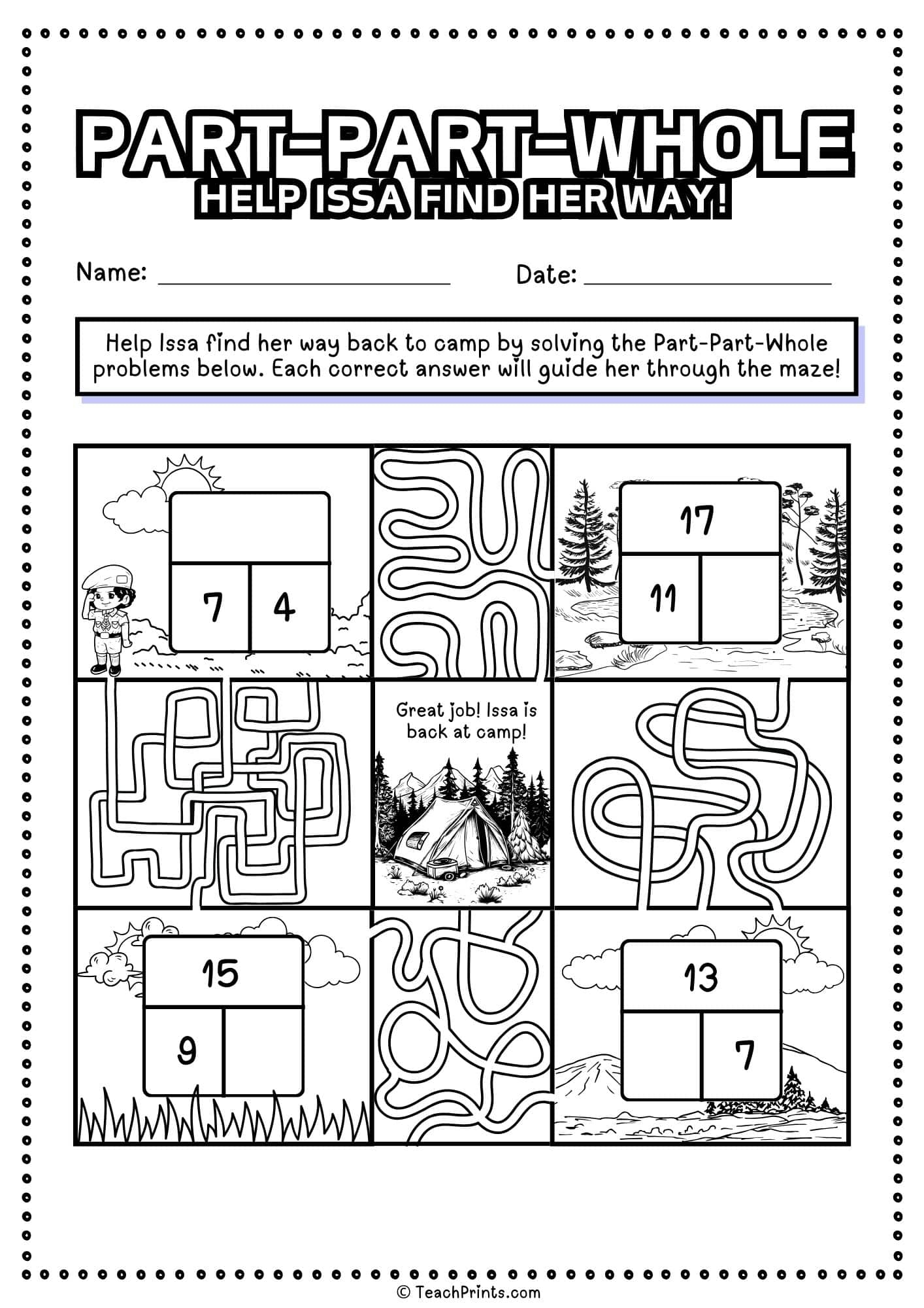 Part Part Whole Worksheets Free Teach Prints