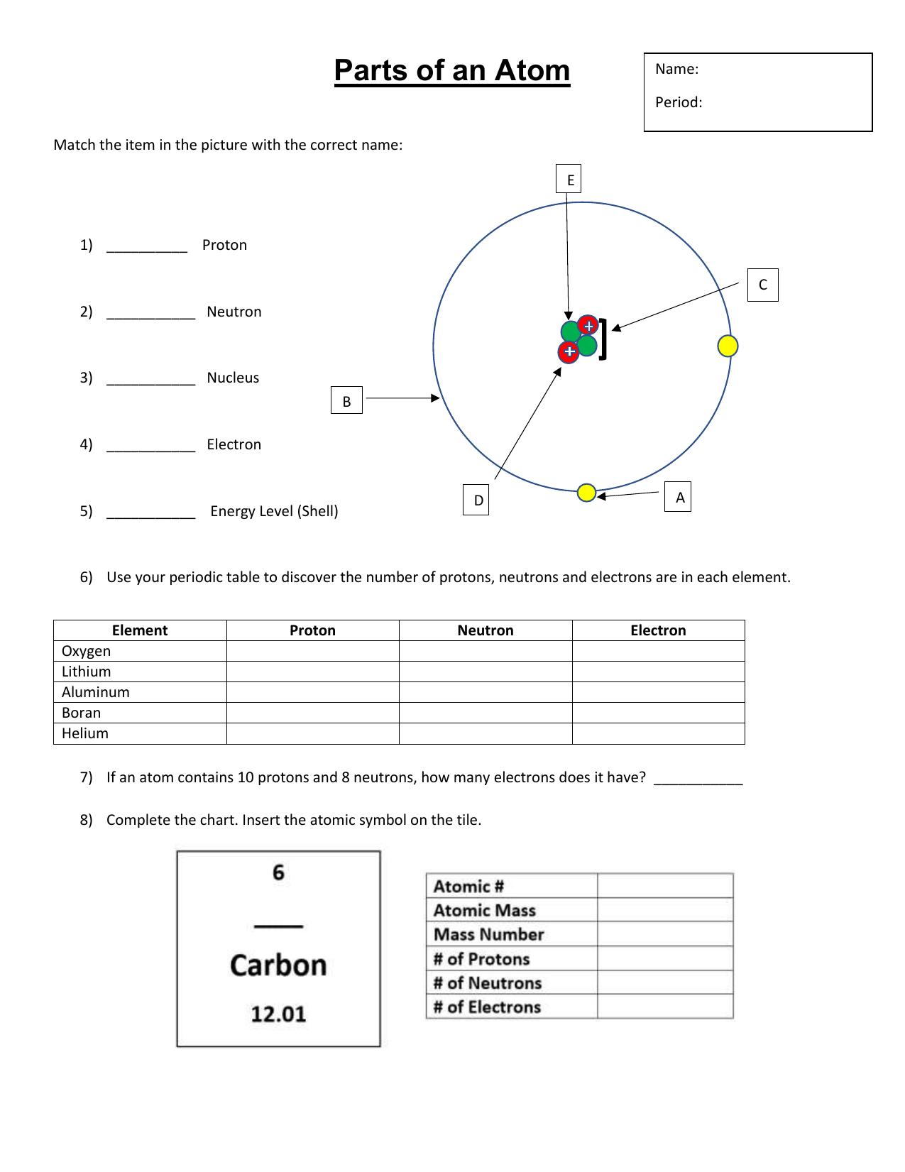 Atomic Structure Worksheet KS4 Chemistry Teachit Worksheets Library
