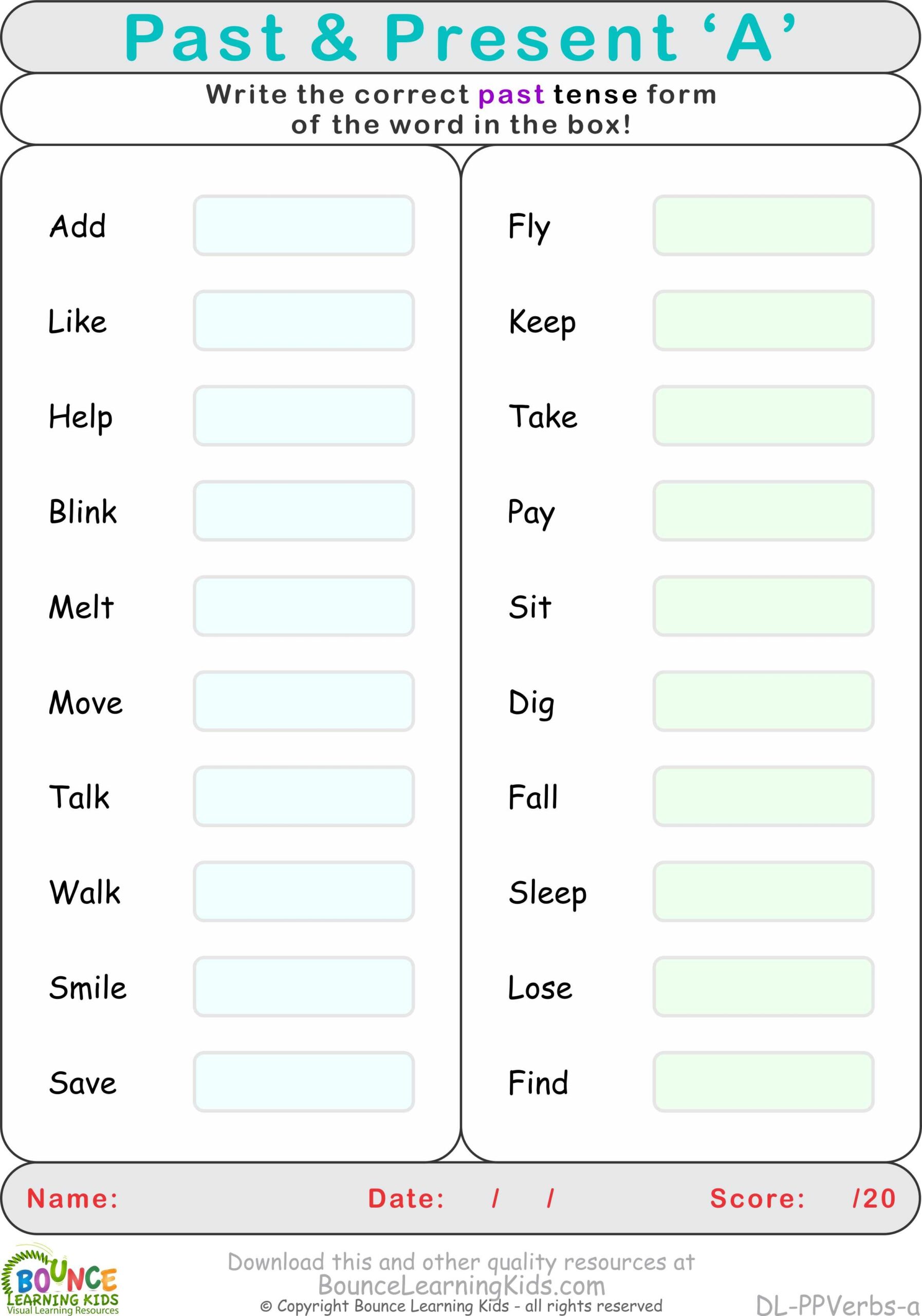 Past Present Tense Verbs PORTALLAS Past Present Tense Verbs PORTALLAS
