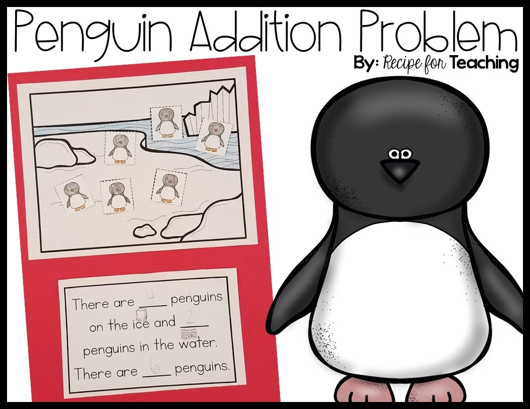 Penguin Addition Problem Recipe For Teaching Free Printable Penguin Math Worksheet For Preschoolers