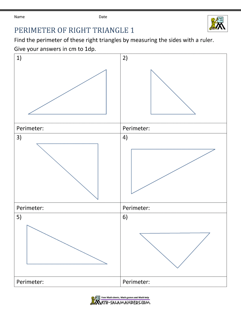 Perimeter Of Right Triangle