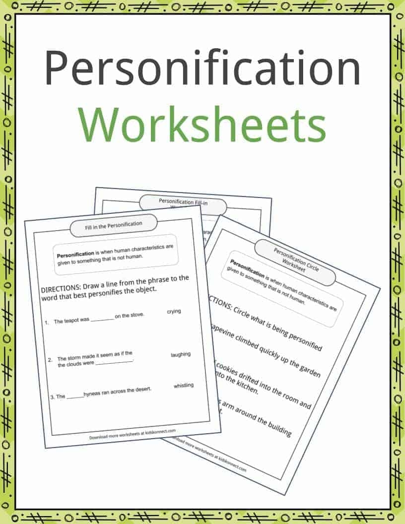 Personification Examples Definition And Worksheets KidsKonnect