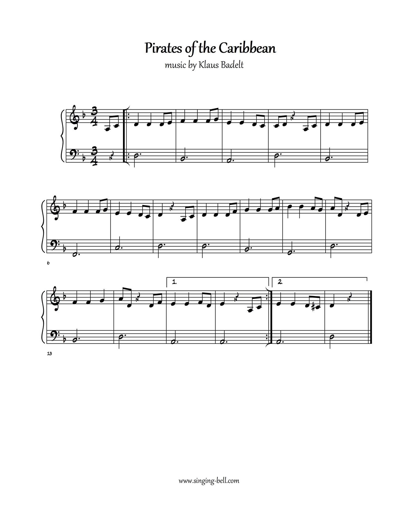 Pirates Of The Caribbean Piano Sheet Music Tutorial Video