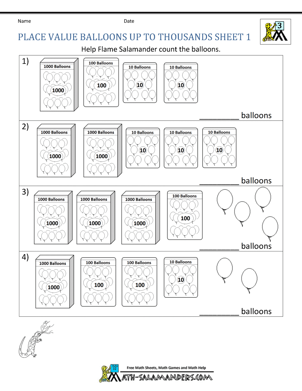 Place Value Worksheets 3rd Grade