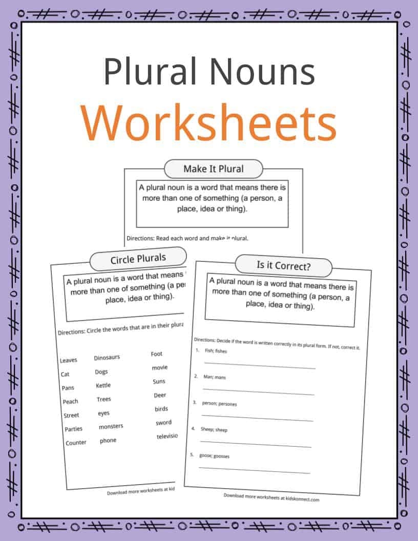 Plural Nouns Facts Worksheets Examples Definition For Kids