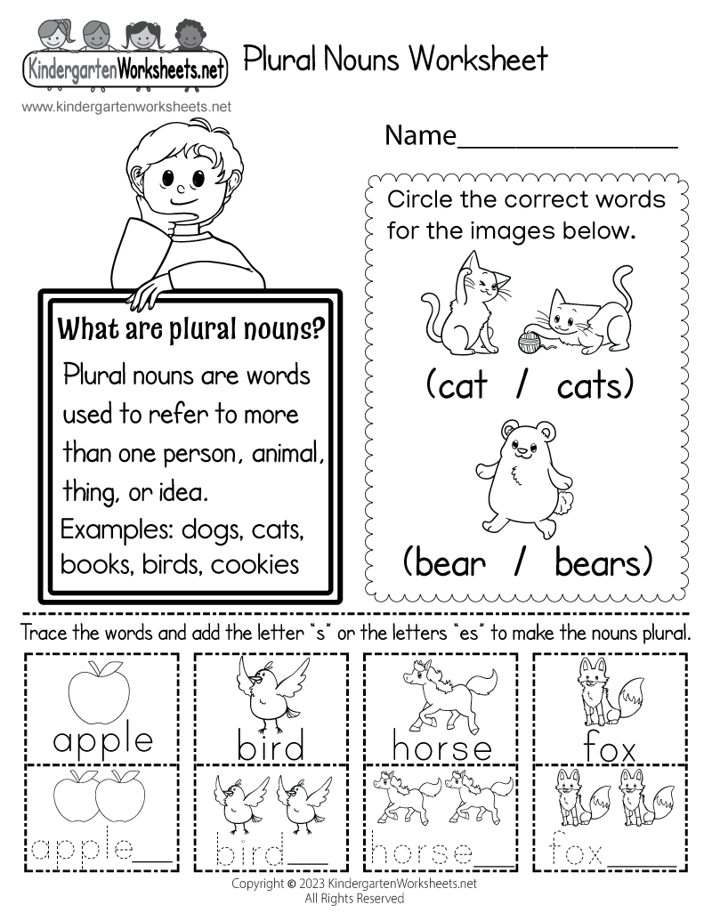 Nouns Worksheets Singular And Plural Nouns Worksheets
